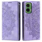 For Motorola Moto G35 Totem Embossed Magnetic Leather Phone Case(Purple) - 2