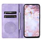 For Motorola Moto G35 Totem Embossed Magnetic Leather Phone Case(Purple) - 3