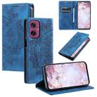 For Motorola Moto G55 Totem Embossed Magnetic Leather Phone Case(Blue) - 1