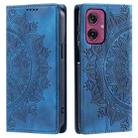 For Motorola Moto G55 Totem Embossed Magnetic Leather Phone Case(Blue) - 2