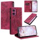 For Motorola Moto G55 Totem Embossed Magnetic Leather Phone Case(Red) - 1