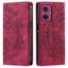 For Motorola Moto G55 Totem Embossed Magnetic Leather Phone Case(Red) - 2