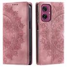 For Motorola Moto G55 Totem Embossed Magnetic Leather Phone Case(Rose Gold) - 2