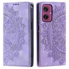 For Motorola Moto G55 Totem Embossed Magnetic Leather Phone Case(Purple) - 2