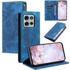 For Motorola Moto G75 5G Totem Embossed Magnetic Leather Phone Case(Blue) - 1