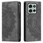 For Motorola Moto G75 5G Totem Embossed Magnetic Leather Phone Case(Grey) - 2