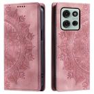 For Motorola Moto G75 5G Totem Embossed Magnetic Leather Phone Case(Rose Gold) - 2