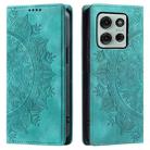 For Motorola Moto G75 5G Totem Embossed Magnetic Leather Phone Case(Green) - 2