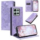 For Motorola Moto G75 5G Totem Embossed Magnetic Leather Phone Case(Purple) - 1