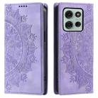 For Motorola Moto G75 5G Totem Embossed Magnetic Leather Phone Case(Purple) - 2