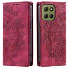 For Motorola Moto G15 Totem Embossed Magnetic Leather Phone Case(Red) - 1