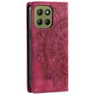 For Motorola Moto G15 Totem Embossed Magnetic Leather Phone Case(Red) - 3