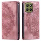 For Motorola Moto G15 Totem Embossed Magnetic Leather Phone Case(Rose Gold) - 1