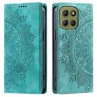 For Motorola Moto G15 Totem Embossed Magnetic Leather Phone Case(Green) - 1