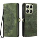 For Xiaomi 14T Skin Feel Totem Embossed Leather Phone Case(Deep Green) - 2