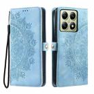 For Xiaomi 14T Skin Feel Totem Embossed Leather Phone Case(Blue) - 2