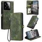 For Xiaomi 15 Skin Feel Totem Embossed Leather Phone Case(Deep Green) - 1