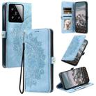 For Xiaomi 15 Skin Feel Totem Embossed Leather Phone Case(Blue) - 1