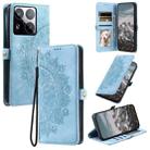 For Xiaomi 15 Pro Skin Feel Totem Embossed Leather Phone Case(Blue) - 1
