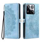For Xiaomi 15 Pro Skin Feel Totem Embossed Leather Phone Case(Blue) - 2