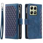 For Xiaomi 14T Grid Texture Zipper Leather Phone Case with Lanyard(Blue) - 2