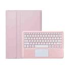 For Huawei MatePad Pro 12.2 Ultra-thin Detachable Bluetooth Keyboard Leather Tablet Case with Touchpad(Pink White) - 1