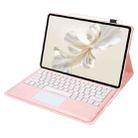 For Huawei MatePad Pro 12.2 Ultra-thin Detachable Bluetooth Keyboard Leather Tablet Case with Touchpad(Pink White) - 3