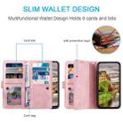 For Xiaomi 15 Nine Card Zipper Bag Leather Phone Case with Lanyard(Pink) - 3