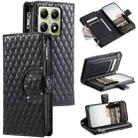 For Xiaomi 14T Pro Glitter Lattice Zipper Wallet Leather Phone Case(Black) - 1