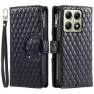 For Xiaomi 14T Pro Glitter Lattice Zipper Wallet Leather Phone Case(Black) - 2