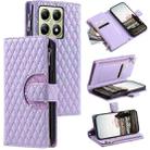 For Xiaomi 14T Pro Glitter Lattice Zipper Wallet Leather Phone Case(Purple) - 1