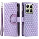 For Xiaomi 14T Pro Glitter Lattice Zipper Wallet Leather Phone Case(Purple) - 2