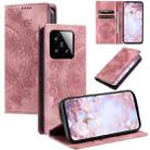 For Xiaomi 15 Totem Embossed Magnetic Leather Phone Case(Rose Gold) - 1