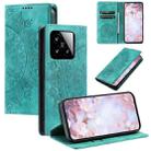For Xiaomi 15 Totem Embossed Magnetic Leather Phone Case(Green) - 1