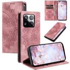 For Xiaomi 15 Pro Totem Embossed Magnetic Leather Phone Case(Rose Gold) - 1
