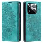 For Xiaomi 15 Pro Totem Embossed Magnetic Leather Phone Case(Green) - 2