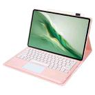 For Honor MagicPad 2 12.3 AH22-A Ultra-thin Detachable Bluetooth Keyboard Leather Tablet Case with Touchpad(Pink White) - 3