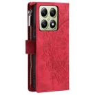 For Xiaomi 14T Multi-Card Totem Zipper Leather Phone Case(Red) - 3