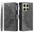 For Xiaomi 14T Multi-Card Totem Zipper Leather Phone Case(Grey) - 1