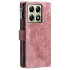 For Xiaomi 14T Pro Multi-Card Totem Zipper Leather Phone Case(Pink) - 3
