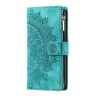 For Xiaomi 15 Multi-Card Totem Zipper Leather Phone Case(Green) - 2