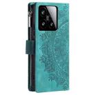 For Xiaomi 15 Multi-Card Totem Zipper Leather Phone Case(Green) - 3