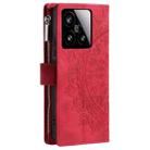For Xiaomi 15 Multi-Card Totem Zipper Leather Phone Case(Red) - 3