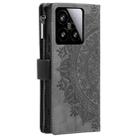 For Xiaomi 15 Multi-Card Totem Zipper Leather Phone Case(Grey) - 3
