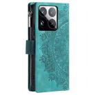 For Xiaomi 15 Pro Multi-Card Totem Zipper Leather Phone Case(Green) - 2