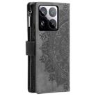For Xiaomi 15 Pro Multi-Card Totem Zipper Leather Phone Case(Grey) - 3