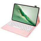 For Honor MagicPad 2 12.3 AH22 Ultra-thin Detachable Bluetooth Keyboard Leather Tablet Case(Pink White) - 3