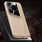 For Huawei Pura 70 Pro J-20 Leather Skyline Design Full Coverage Phone Case(Gold) - 1