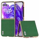 For Motorola Razr 50 Ultra ABEEL Genuine Leather Mino Series Nano Plating Phone Case(Green) - 1