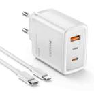 Yesido YC70 65W Type-C, USB, 8 Pin Reverse GaN Fast Charger with Type-C to 8 Pin Cable(EU Plug) - 1